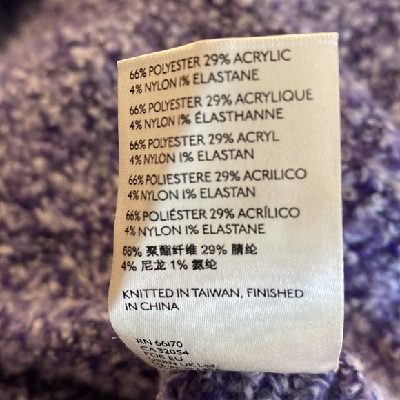 FREE PEOPLE OVERSIZED BFF COWL NECK PURPLE COZY SWEATER - SIZE M - Picture 10 of 10